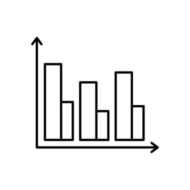çubuk grafik simgesi. Tasarım biçimi beyaz arkaplanda izole edildi