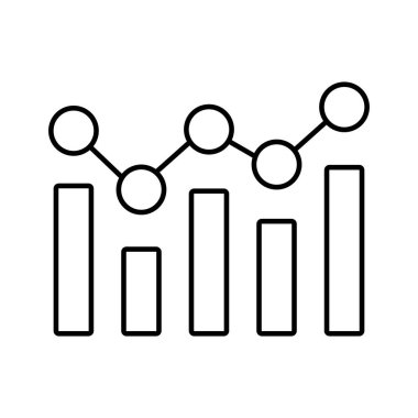 çubuk grafik simgesi. Tasarım biçimi beyaz arkaplanda izole edildi