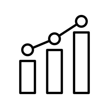 çubuk grafik simgesi. Tasarım biçimi beyaz arkaplanda izole edildi