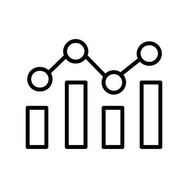 çubuk grafik simgesi. Tasarım biçimi beyaz arkaplanda izole edildi