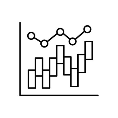 çubuk grafik simgesi. Tasarım biçimi beyaz arkaplanda izole edildi