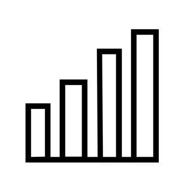 Bar çizelgesi simgesi. Tasarım biçimi beyaz arkaplanda izole edildi