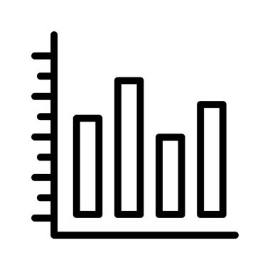 Bar çizelgesi simgesi. Tasarım biçimi beyaz arkaplanda izole edildi