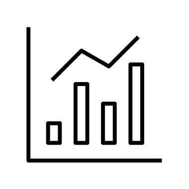 Bar çizelgesi simgesi. Tasarım biçimi beyaz arkaplanda izole edildi