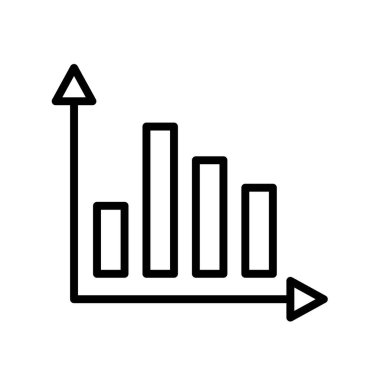 Bar çizelgesi simgesi. Tasarım biçimi beyaz arkaplanda izole edildi