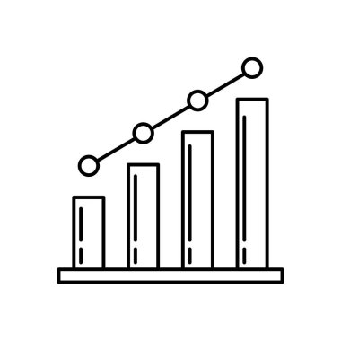 Bar çizelgesi simgesi. Tasarım biçimi beyaz arkaplanda izole edildi