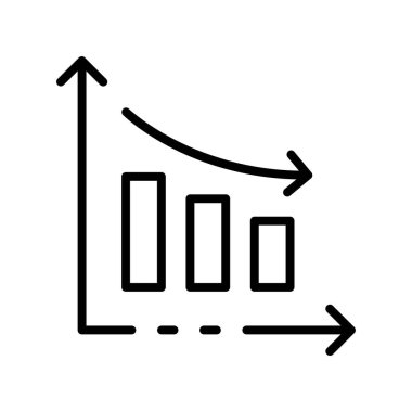 Bar çizelgesi simgesi. Tasarım biçimi beyaz arkaplanda izole edildi
