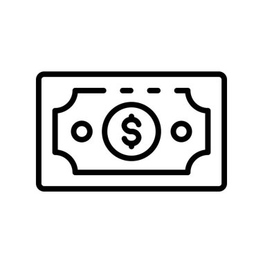 banknot simgesi. Tasarım biçimi beyaz arkaplanda izole edildi