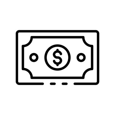 banknot simgesi. Tasarım biçimi beyaz arkaplanda izole edildi