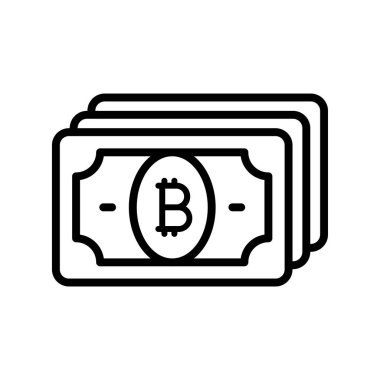 banknot simgesi. Tasarım biçimi beyaz arkaplanda izole edildi