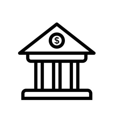 Banka ikonu. Tasarım biçimi beyaz arkaplanda izole edildi