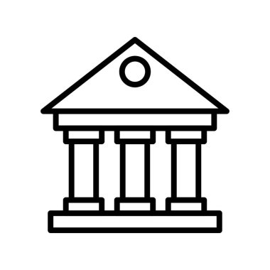 Banka ikonu. Tasarım biçimi beyaz arkaplanda izole edildi