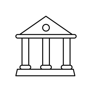 Banka ikonu. Tasarım biçimi beyaz arkaplanda izole edildi