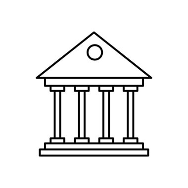 Banka ikonu. Tasarım biçimi beyaz arkaplanda izole edildi