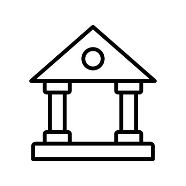 Banka ikonu. Tasarım biçimi beyaz arkaplanda izole edildi