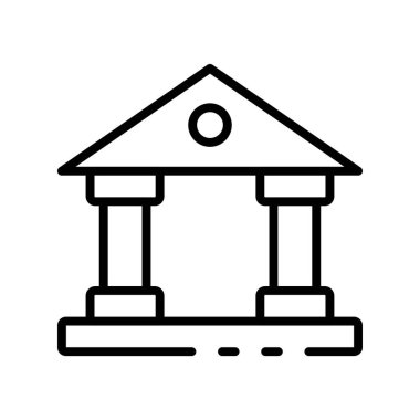 Banka ikonu. Tasarım biçimi beyaz arkaplanda izole edildi