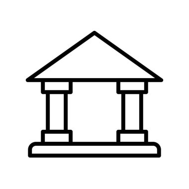 Banka ikonu. Tasarım biçimi beyaz arkaplanda izole edildi