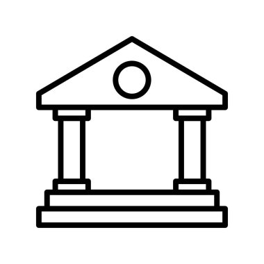 Banka ikonu. Tasarım biçimi beyaz arkaplanda izole edildi