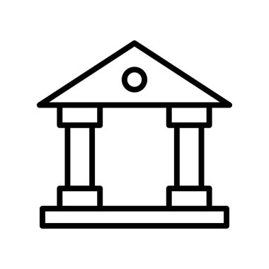 Banka ikonu. Tasarım biçimi beyaz arkaplanda izole edildi