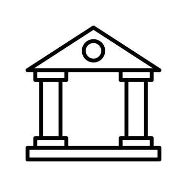 Banka ikonu. Tasarım biçimi beyaz arkaplanda izole edildi