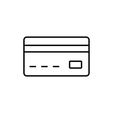 Banka kartı ikonu. Tasarım biçimi beyaz arkaplanda izole edildi