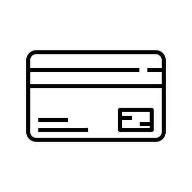 Banka kartı ikonu. Tasarım biçimi beyaz arkaplanda izole edildi