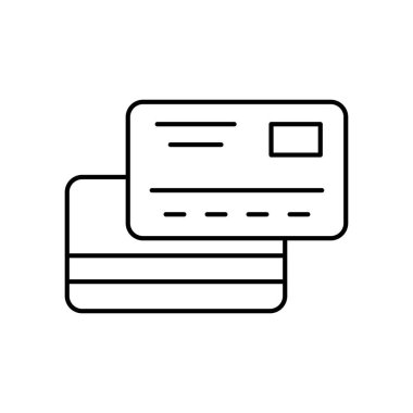 Banka kartı ikonu. Tasarım biçimi beyaz arkaplanda izole edildi