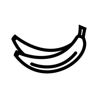 Muz ikonu. Tasarım biçimi beyaz arkaplanda izole edildi