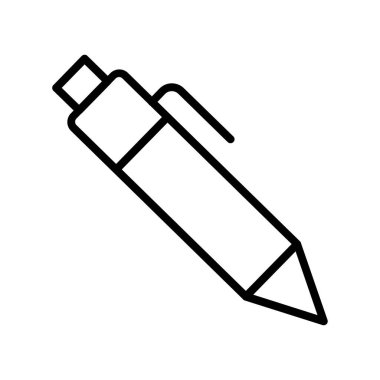 Tükenmez kalem ikonu. Tasarım biçimi beyaz arkaplanda izole edildi