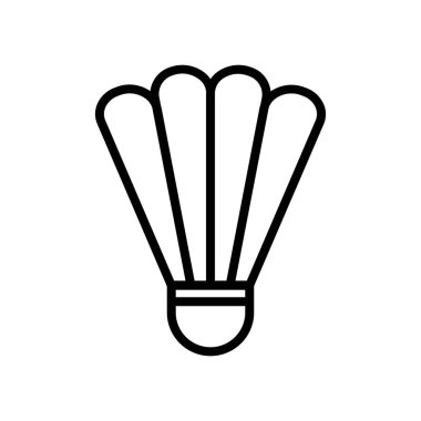 badminton ikonu. Tasarım biçimi beyaz arkaplanda izole edildi