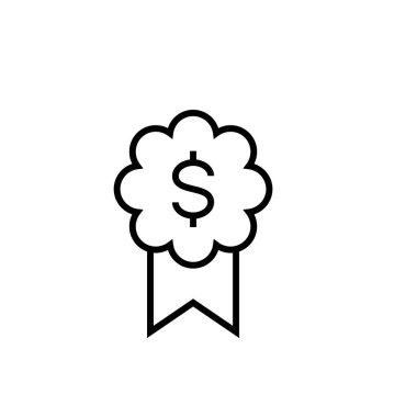 Rozet simgesi. Tasarım biçimi beyaz arkaplanda izole edildi