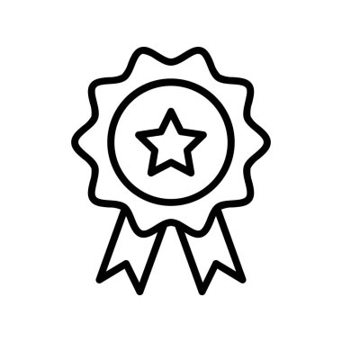 Rozet simgesi. Tasarım biçimi beyaz arkaplanda izole edildi