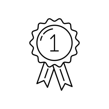 Rozet simgesi. Tasarım biçimi beyaz arkaplanda izole edildi