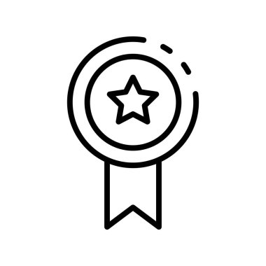 Rozet simgesi. Tasarım biçimi beyaz arkaplanda izole edildi