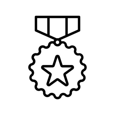 Rozet simgesi. Tasarım biçimi beyaz arkaplanda izole edildi