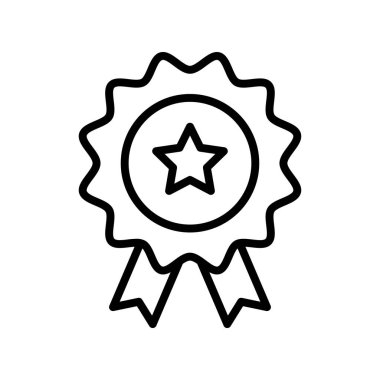 Rozet simgesi. Tasarım biçimi beyaz arkaplanda izole edildi