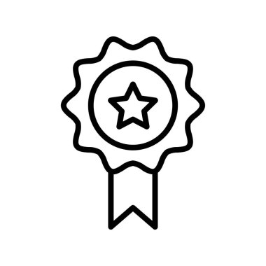 Rozet simgesi. Tasarım biçimi beyaz arkaplanda izole edildi