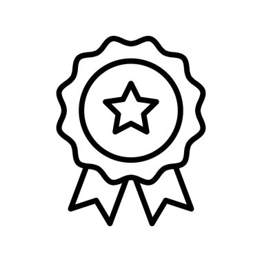 Rozet simgesi. Tasarım biçimi beyaz arkaplanda izole edildi