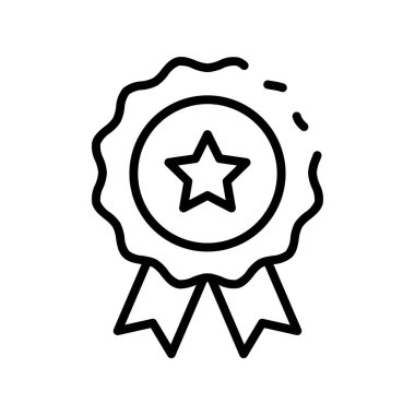 Rozet simgesi. Tasarım biçimi beyaz arkaplanda izole edildi