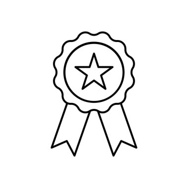 Rozet simgesi. Tasarım biçimi beyaz arkaplanda izole edildi