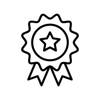 Rozet simgesi. Tasarım biçimi beyaz arkaplanda izole edildi