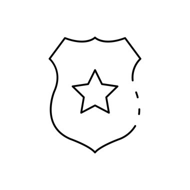 Rozet simgesi. Tasarım biçimi beyaz arkaplanda izole edildi