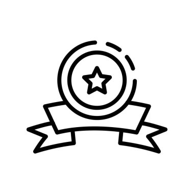 Rozet simgesi. Tasarım biçimi beyaz arkaplanda izole edildi