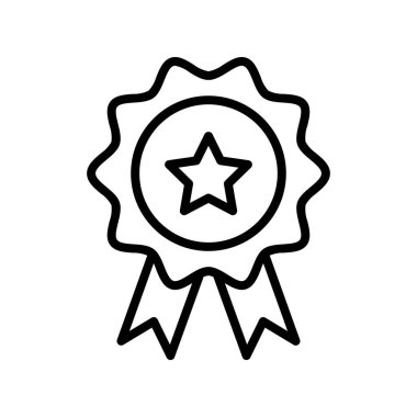 Rozet simgesi. Tasarım biçimi beyaz arkaplanda izole edildi