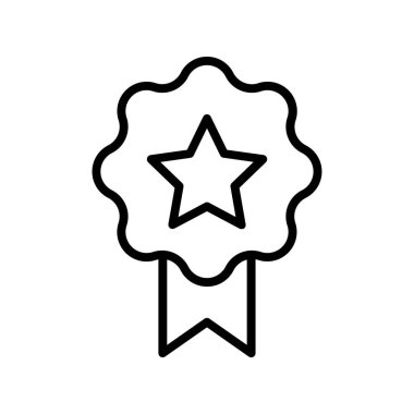 Rozet simgesi. Tasarım biçimi beyaz arkaplanda izole edildi