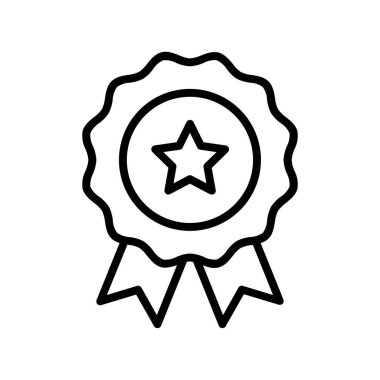 Rozet simgesi. Tasarım biçimi beyaz arkaplanda izole edildi