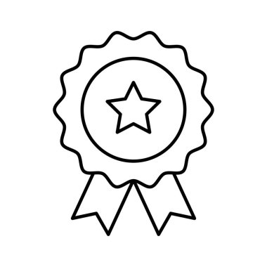 Rozet simgesi. Tasarım biçimi beyaz arkaplanda izole edildi