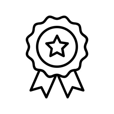 Rozet simgesi. Tasarım biçimi beyaz arkaplanda izole edildi