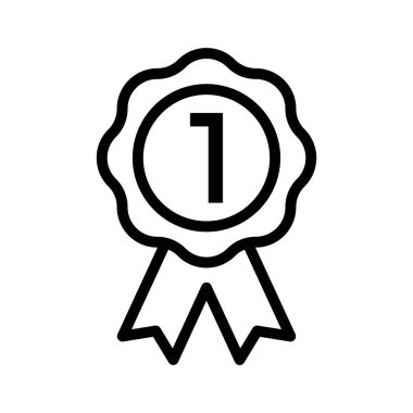 Rozet simgesi. Tasarım biçimi beyaz arkaplanda izole edildi