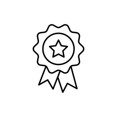 Rozet simgesi. Tasarım biçimi beyaz arkaplanda izole edildi